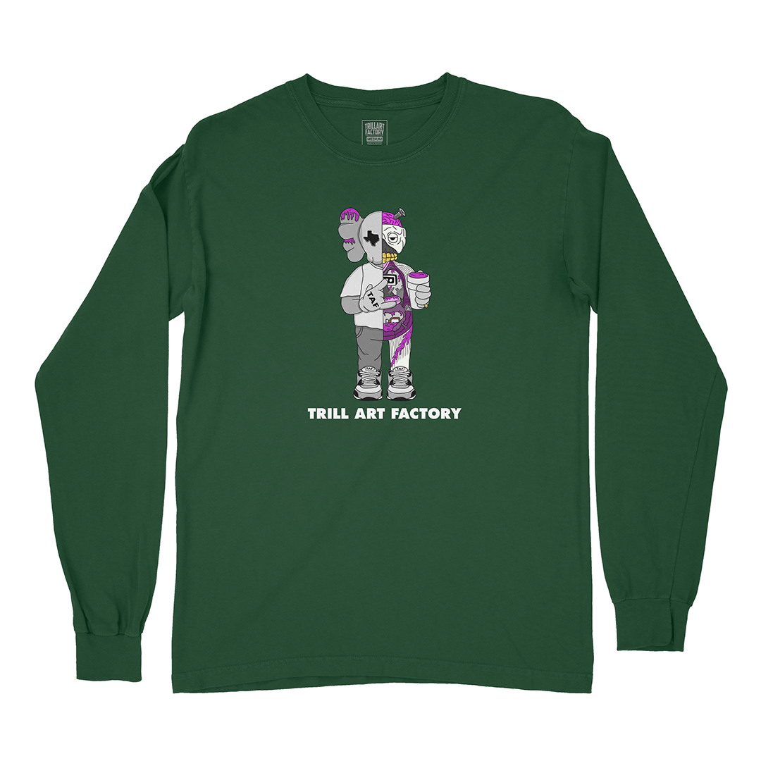 Throwed Companion Long Sleeve - Forest Green – Trill Art Factory