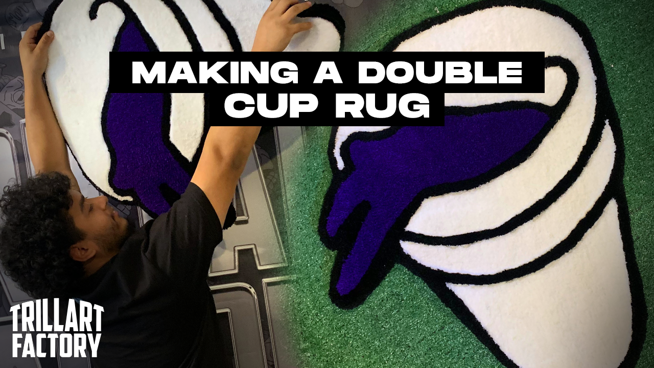 Making A Double Cup Rug | Tufting Process | Trill Art Factory