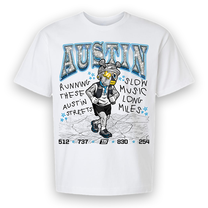 ATX Road Runner Blue - Boxy Fit Premium (White)