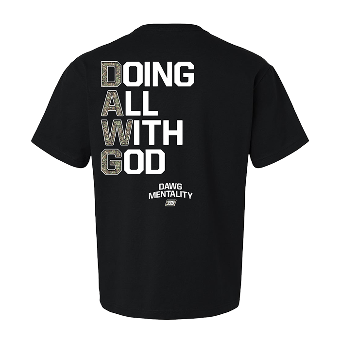 DAWG | Stacked Quote Back Camo - Boxy Fit Premium (Black)