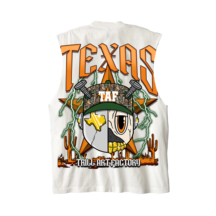 Astroid "Texas" Orange/Off White - Premium Tank
