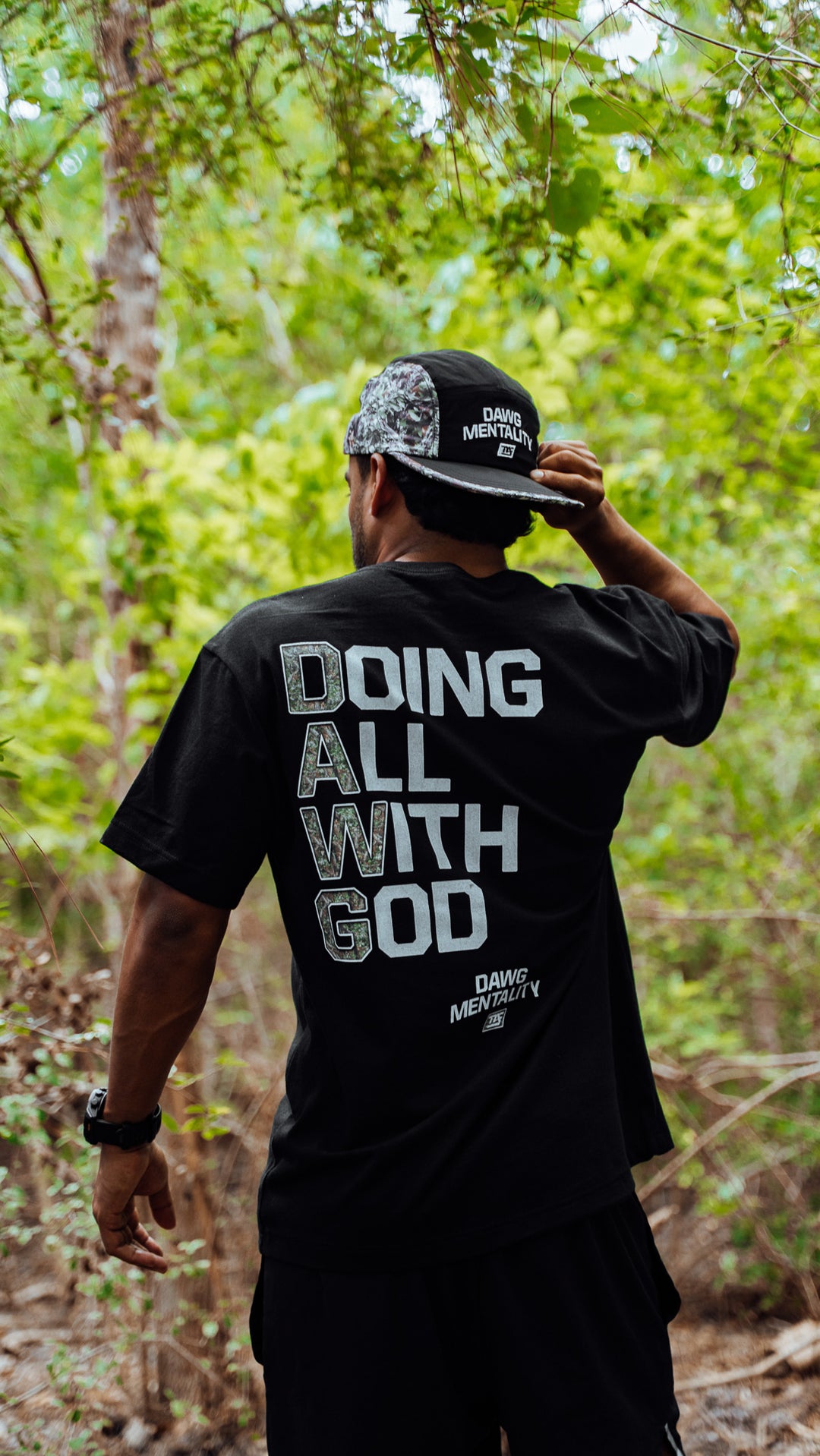 DAWG | Stacked Quote Back Camo - Boxy Fit Premium (Black)