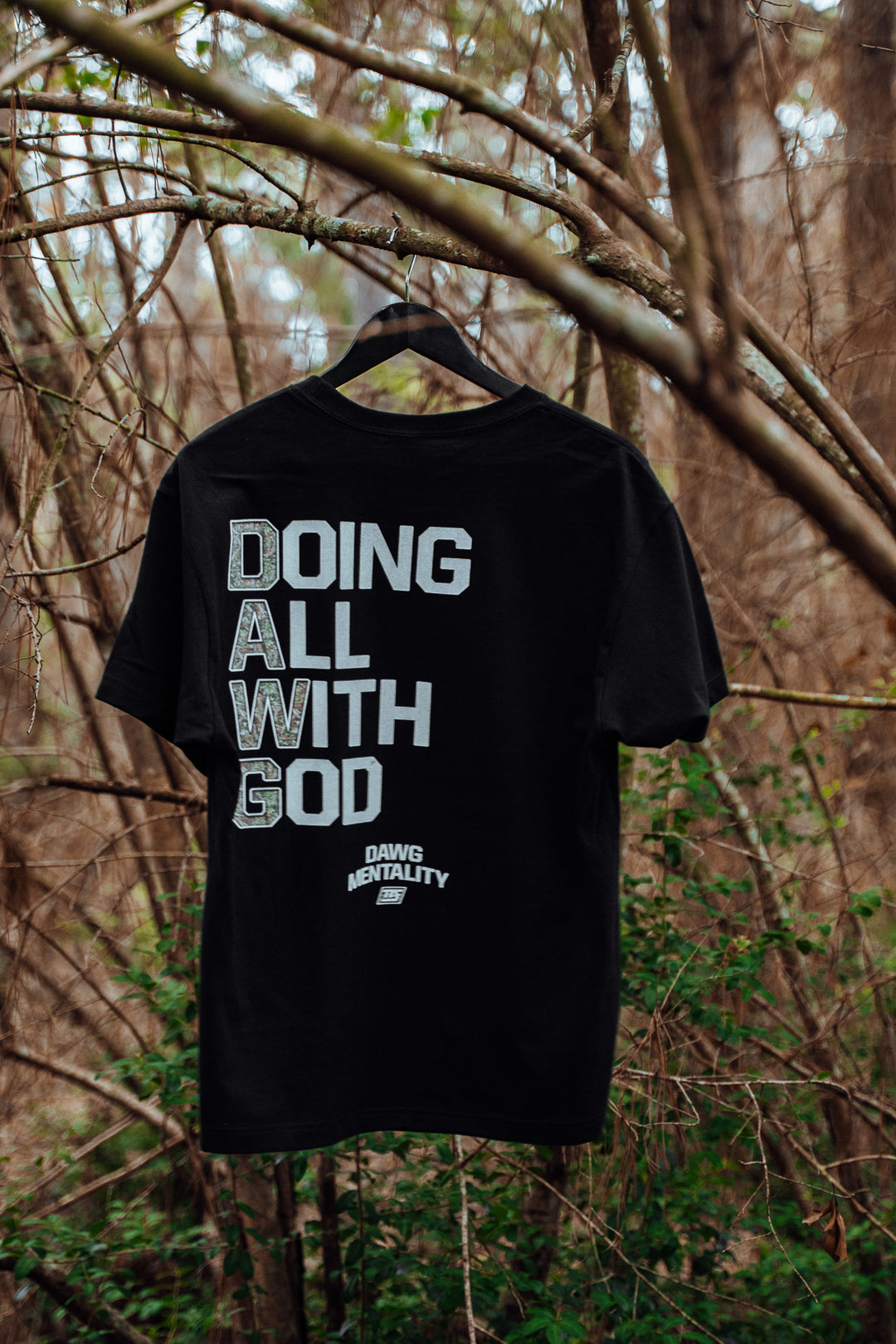 DAWG | Stacked Quote Back Camo - Boxy Fit Premium (Black)