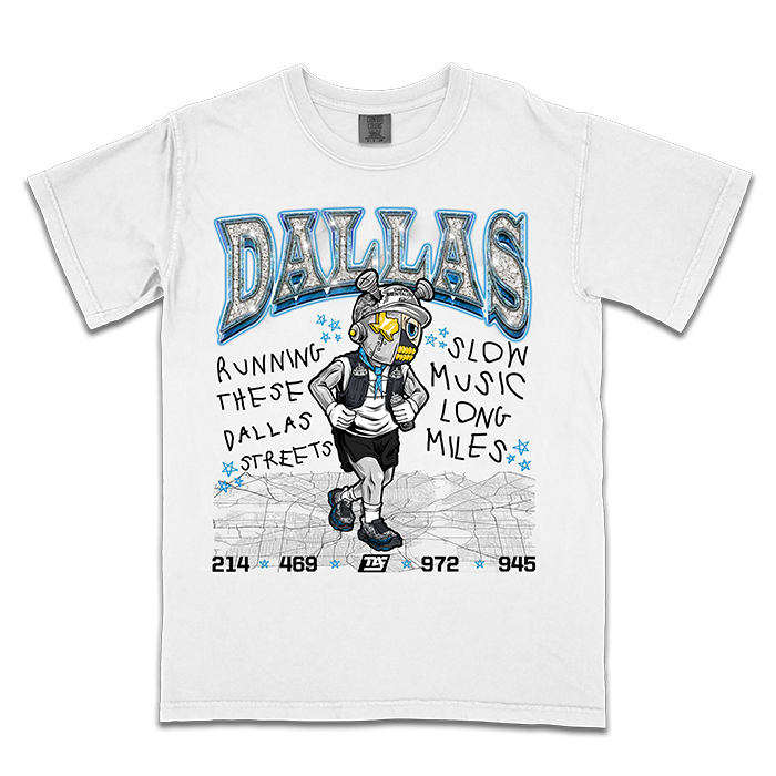 Dallas Road Runner Blue - Standard Tee (White)