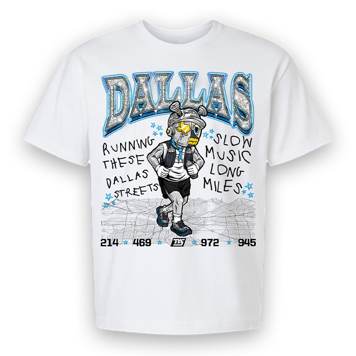Dallas Road Runner Blue - Boxy Fit Premium (White)