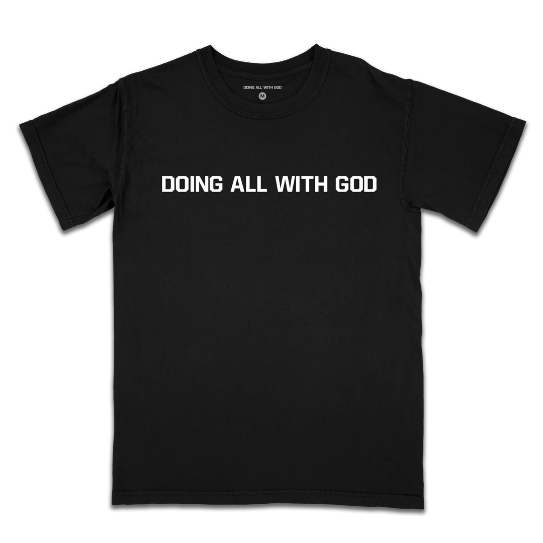 Doing All With God | Front Chest - Standard Tee (Black)