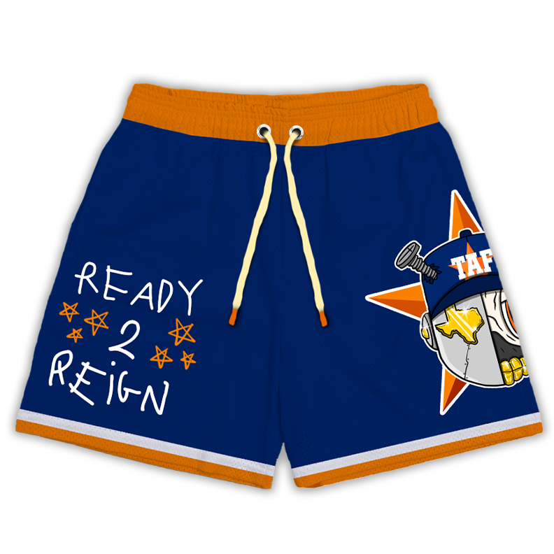 Astroid "Ready 2 Reign" Navy Double Mesh Shorts