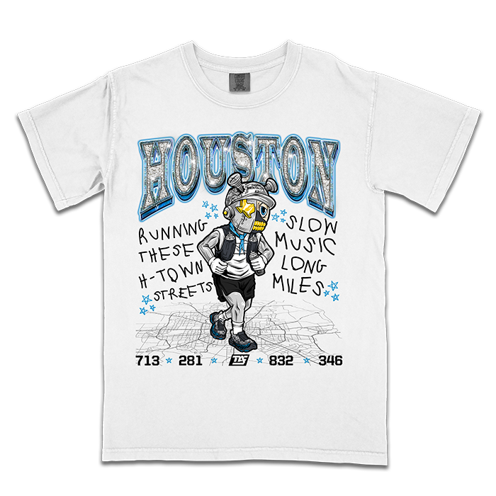 H-Town Road Runner Blue - Standard Tee (White)