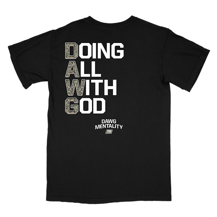 DAWG | Stacked Quote Back Camo - Standard Tee (Black)