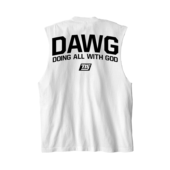 DAWG | Upper Back - Premium Tank (White)