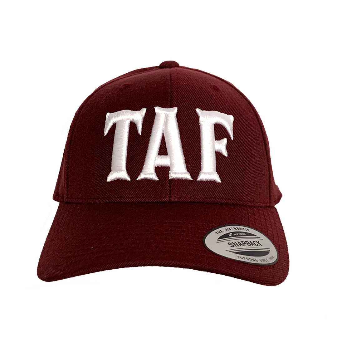 TAF Premium Curved Snapback  - Maroon