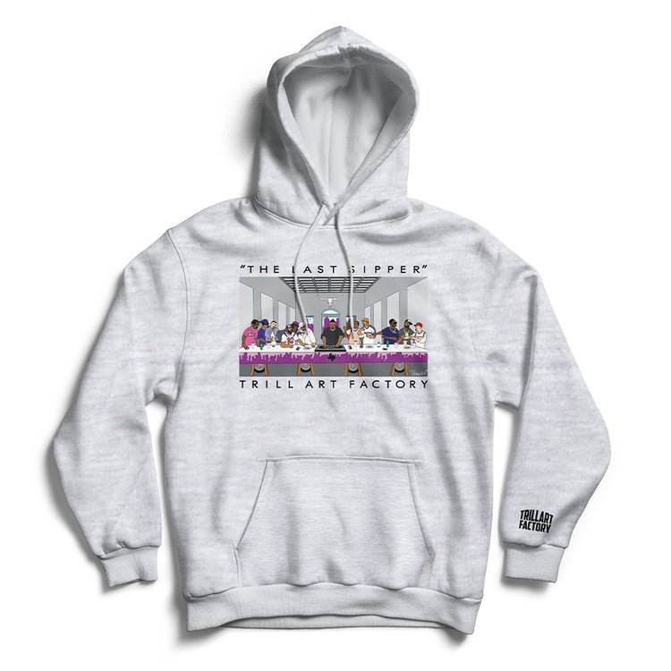 The Last Sipper Heather Gray Hoodie Trill Art Factory